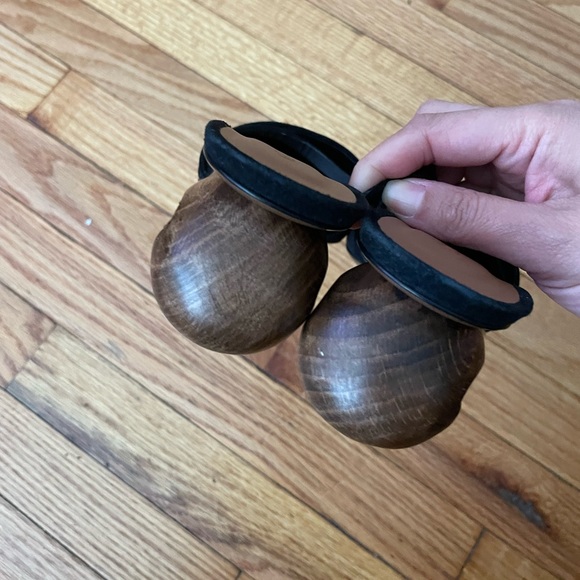 NWOT NEOUS Slip on Sandals Square toe Cross Strap Asymmetric Chunky Kitten Pumps - Picture 6 of 10